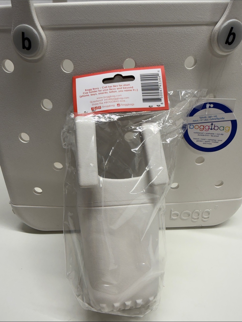 Bogg Tote Baby Bag Purse Waterproof Lightweight Rubber + Bevy Shore White New - Picture 3 of 8